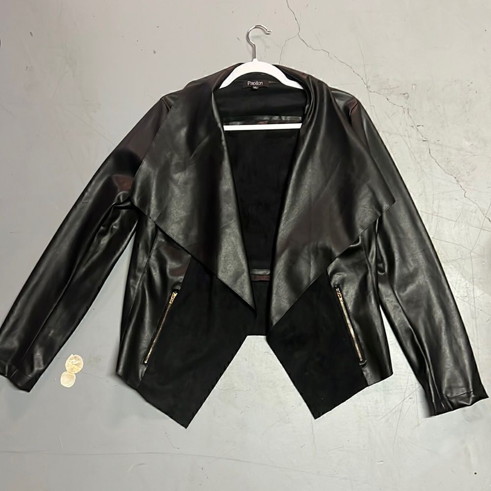 MediumโPapillonโFauxโLeatherย AsymmetricalโJacket